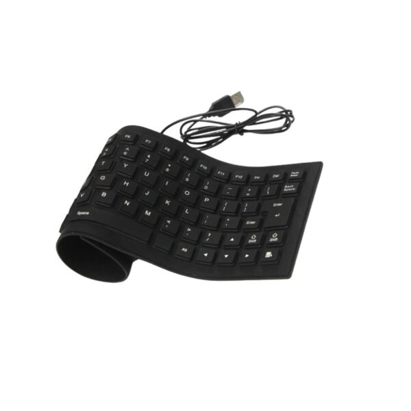 Teclado flexível de silicone dobrável com fio USB