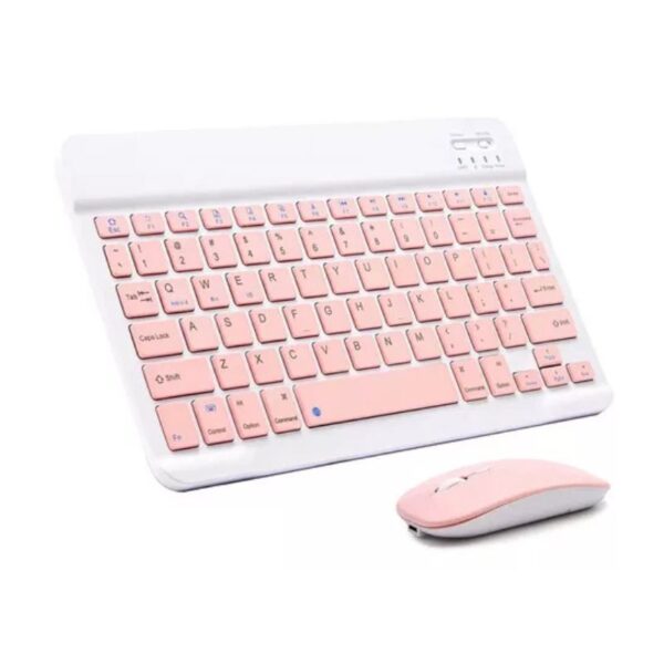 Kit colorido com teclado slim e mouse bluetooth