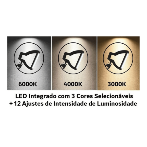 Luminária Articulada 3x1 Mesa Abajur LED 3D Bivolt 110v 220v USB Dimmer TB-1820 - Image 5